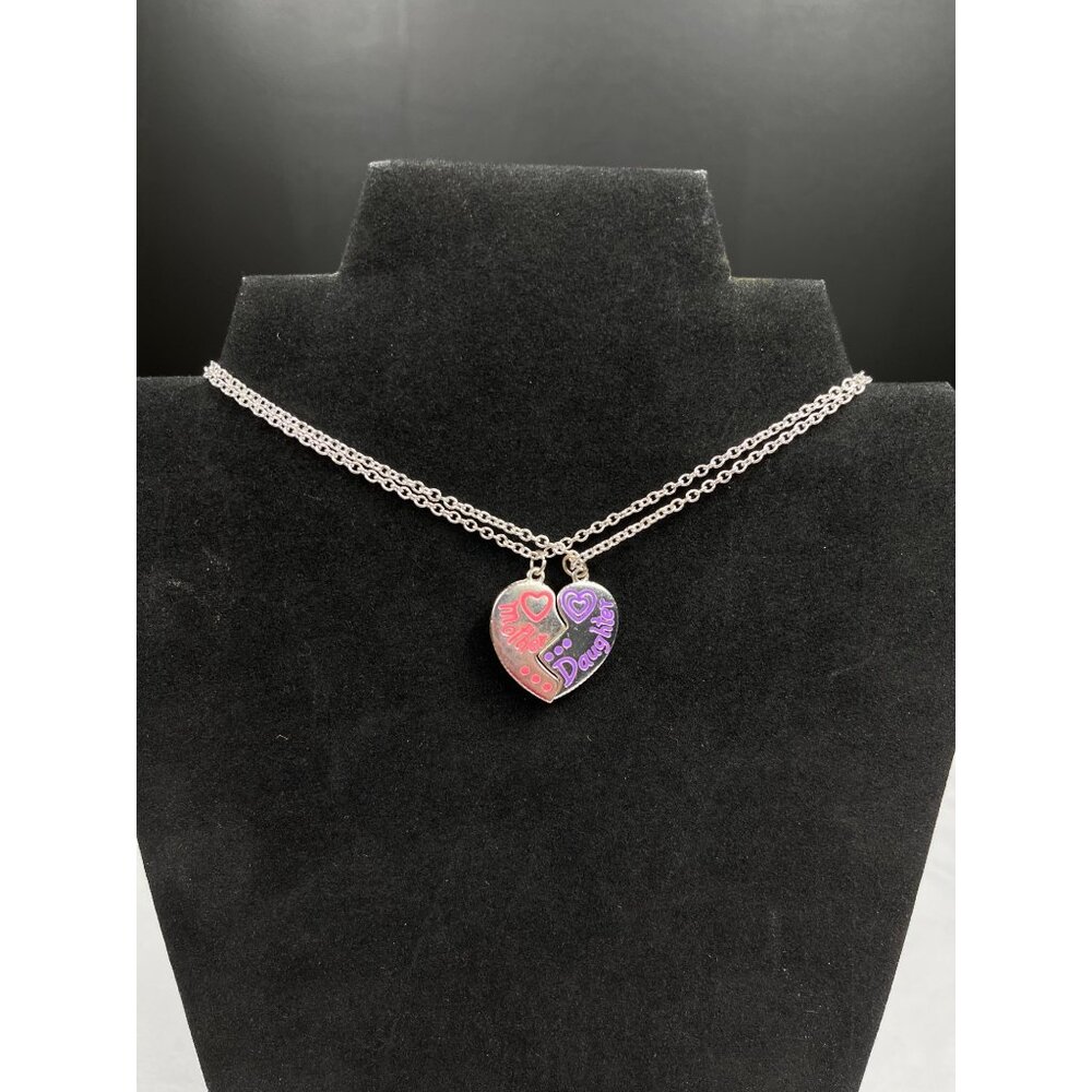 Mother and Daughter Heart Pendant Necklace Set SKU 055